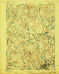 Worcester Massachusetts Historical topographic map, 1:62500 scale, 15 X 15 Minute, Year 1892