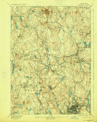 Worcester Massachusetts Historical topographic map, 1:62500 scale, 15 X 15 Minute, Year 1892