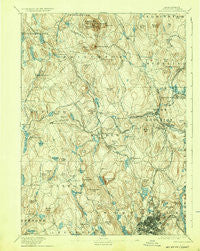 Worcester Massachusetts Historical topographic map, 1:62500 scale, 15 X 15 Minute, Year 1892