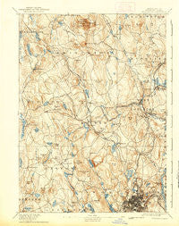 Worcester Massachusetts Historical topographic map, 1:62500 scale, 15 X 15 Minute, Year 1892