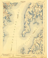 Annapolis Maryland Historical topographic map, 1:62500 scale, 15 X 15 Minute, Year 1904