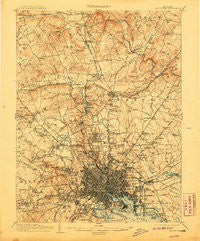 Baltimore Maryland Historical topographic map, 1:62500 scale, 15 X 15 Minute, Year 1904