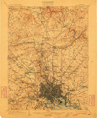 Baltimore Maryland Historical topographic map, 1:62500 scale, 15 X 15 Minute, Year 1904