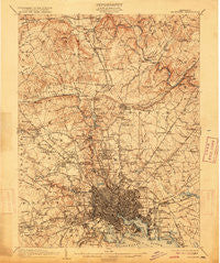 Baltimore Maryland Historical topographic map, 1:62500 scale, 15 X 15 Minute, Year 1904