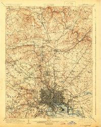 Baltimore Maryland Historical topographic map, 1:62500 scale, 15 X 15 Minute, Year 1904