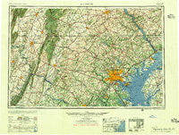 Baltimore Maryland Historical topographic map, 1:250000 scale, 1 X 2 Degree, Year 1956