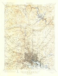 Baltimore Maryland Historical topographic map, 1:62500 scale, 15 X 15 Minute, Year 1904