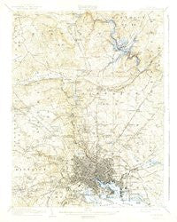 Baltimore Maryland Historical topographic map, 1:62500 scale, 15 X 15 Minute, Year 1904