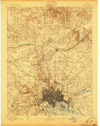 Baltimore Maryland Historical topographic map, 1:62500 scale, 15 X 15 Minute, Year 1894