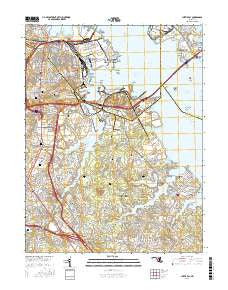 Curtis Bay Maryland Current topographic map, 1:24000 scale, 7.5 X 7.5 Minute, Year 2016