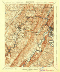 Frostburg Maryland Historical topographic map, 1:62500 scale, 15 X 15 Minute, Year 1908