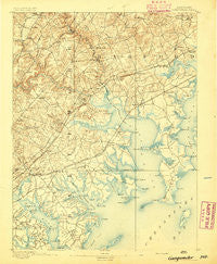 Gunpowder Maryland Historical topographic map, 1:62500 scale, 15 X 15 Minute, Year 1893