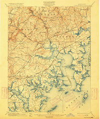 Gunpowder Maryland Historical topographic map, 1:62500 scale, 15 X 15 Minute, Year 1901