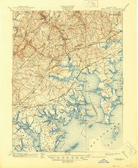 Gunpowder Maryland Historical topographic map, 1:62500 scale, 15 X 15 Minute, Year 1901