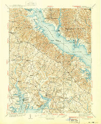 Leonardtown Maryland Historical topographic map, 1:62500 scale, 15 X 15 Minute, Year 1939