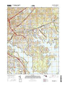 Middle River Maryland Current topographic map, 1:24000 scale, 7.5 X 7.5 Minute, Year 2016