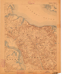 Montross Virginia Historical topographic map, 1:62500 scale, 15 X 15 Minute, Year 1892