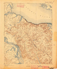 Montross Virginia Historical topographic map, 1:62500 scale, 15 X 15 Minute, Year 1895