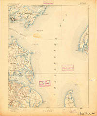 North Point Maryland Historical topographic map, 1:62500 scale, 15 X 15 Minute, Year 1893