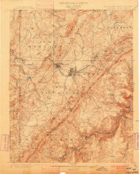 Oakland Maryland Historical topographic map, 1:62500 scale, 15 X 15 Minute, Year 1900