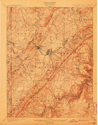 Oakland Maryland Historical topographic map, 1:62500 scale, 15 X 15 Minute, Year 1900