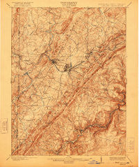 Oakland Maryland Historical topographic map, 1:62500 scale, 15 X 15 Minute, Year 1900