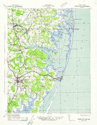 Ocean City Maryland Historical topographic map, 1:62500 scale, 15 X 15 Minute, Year 1942