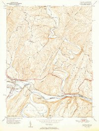 Oldtown Maryland Historical topographic map, 1:24000 scale, 7.5 X 7.5 Minute, Year 1951
