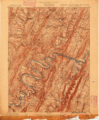 Pawpaw West Virginia Historical topographic map, 1:62500 scale, 15 X 15 Minute, Year 1900