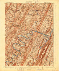 Pawpaw West Virginia Historical topographic map, 1:62500 scale, 15 X 15 Minute, Year 1900