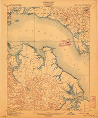 Piney Point Maryland Historical topographic map, 1:62500 scale, 15 X 15 Minute, Year 1901