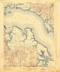 Piney Point Maryland Historical topographic map, 1:62500 scale, 15 X 15 Minute, Year 1901