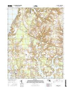 Rock Hall Maryland Current topographic map, 1:24000 scale, 7.5 X 7.5 Minute, Year 2016