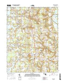 Trappe Maryland Current topographic map, 1:24000 scale, 7.5 X 7.5 Minute, Year 2016