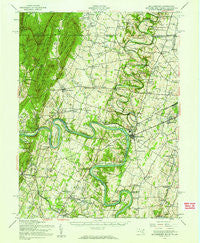 Williamsport Maryland Historical topographic map, 1:62500 scale, 15 X 15 Minute, Year 1944