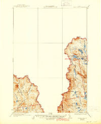 Arnold Pond Maine Historical topographic map, 1:62500 scale, 15 X 15 Minute, Year 1935