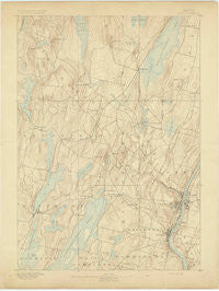 Augusta Maine Historical topographic map, 1:62500 scale, 15 X 15 Minute, Year 1892