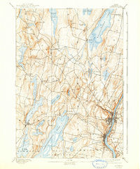 Augusta Maine Historical topographic map, 1:62500 scale, 15 X 15 Minute, Year 1892