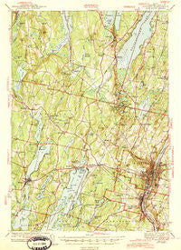 Augusta Maine Historical topographic map, 1:62500 scale, 15 X 15 Minute, Year 1943