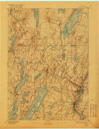 Augusta Maine Historical topographic map, 1:62500 scale, 15 X 15 Minute, Year 1892