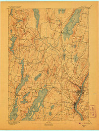 Augusta Maine Historical topographic map, 1:62500 scale, 15 X 15 Minute, Year 1892