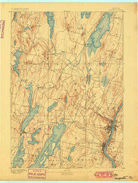 Augusta Maine Historical topographic map, 1:62500 scale, 15 X 15 Minute, Year 1892