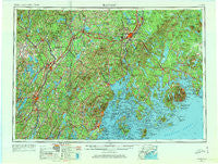 Bangor Maine Historical topographic map, 1:250000 scale, 1 X 2 Degree, Year 1956
