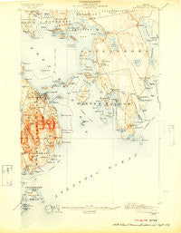 Bar Harbor Maine Historical topographic map, 1:62500 scale, 15 X 15 Minute, Year 1904