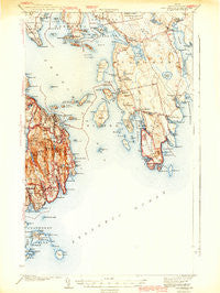 Bar Harbor Maine Historical topographic map, 1:62500 scale, 15 X 15 Minute, Year 1942