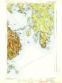 Bar Harbor Maine Historical topographic map, 1:62500 scale, 15 X 15 Minute, Year 1942