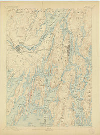 Bath Maine Historical topographic map, 1:62500 scale, 15 X 15 Minute, Year 1894