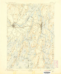 Bath Maine Historical topographic map, 1:62500 scale, 15 X 15 Minute, Year 1894