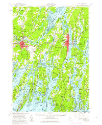 Bath Maine Historical topographic map, 1:62500 scale, 15 X 15 Minute, Year 1957