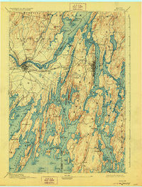 Bath Maine Historical topographic map, 1:62500 scale, 15 X 15 Minute, Year 1894